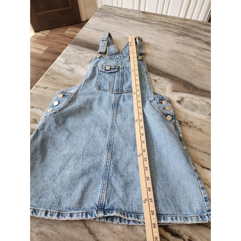 Zara Kids Girls Light Wash Denim Overall Pinafore Dress Size 13-14 164 Blue